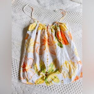 Sabo Skirt Tropical Linen Spaghetti Strap Top